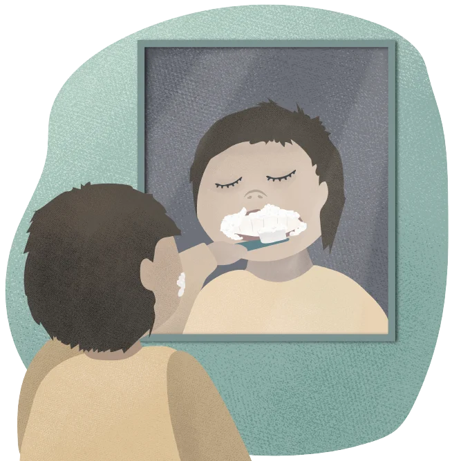teeth brushing illustration