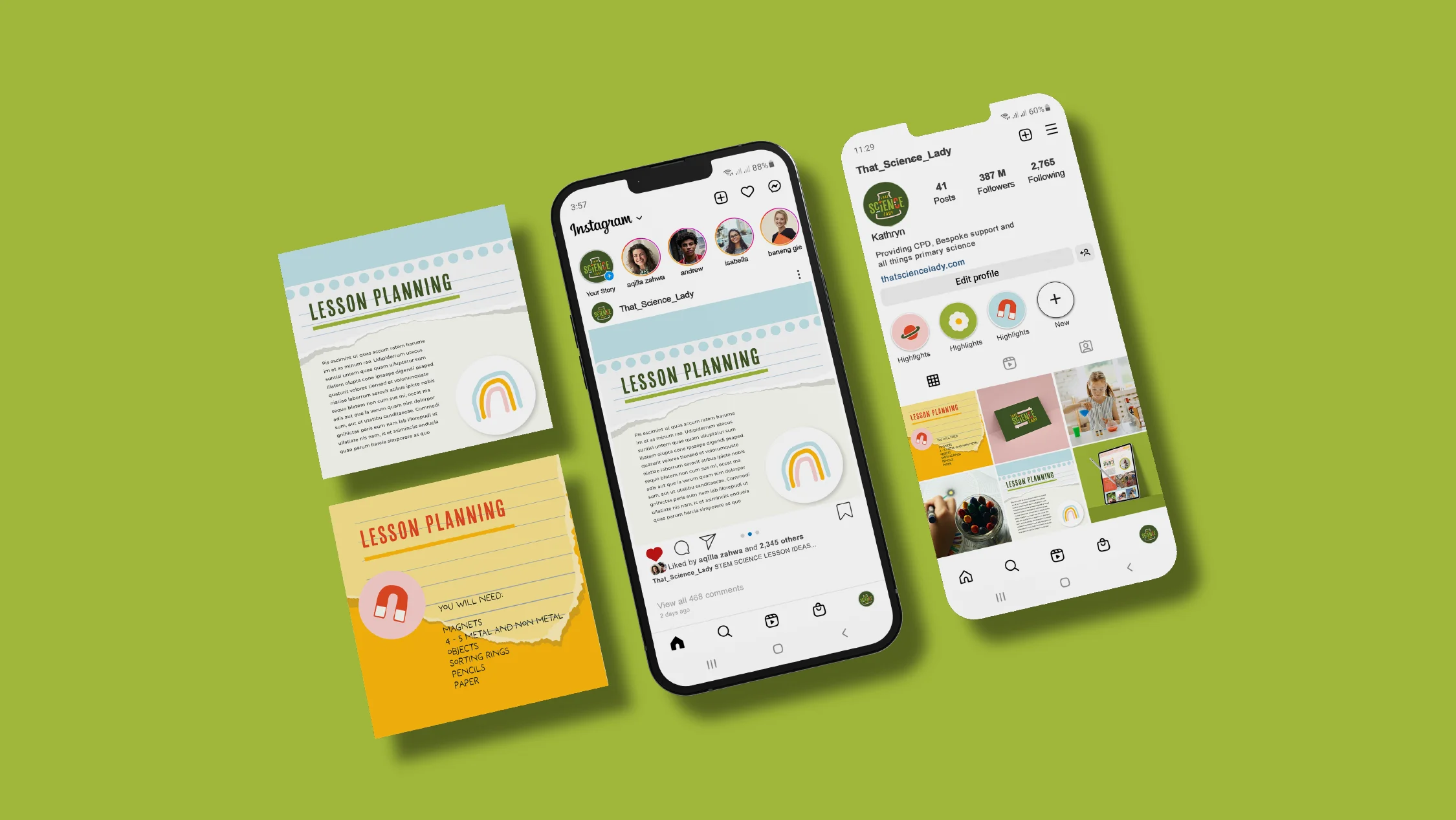 Social media styling for science education brand