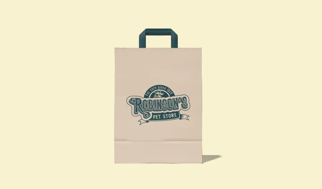 Paper bag with vintage logo - pet brand