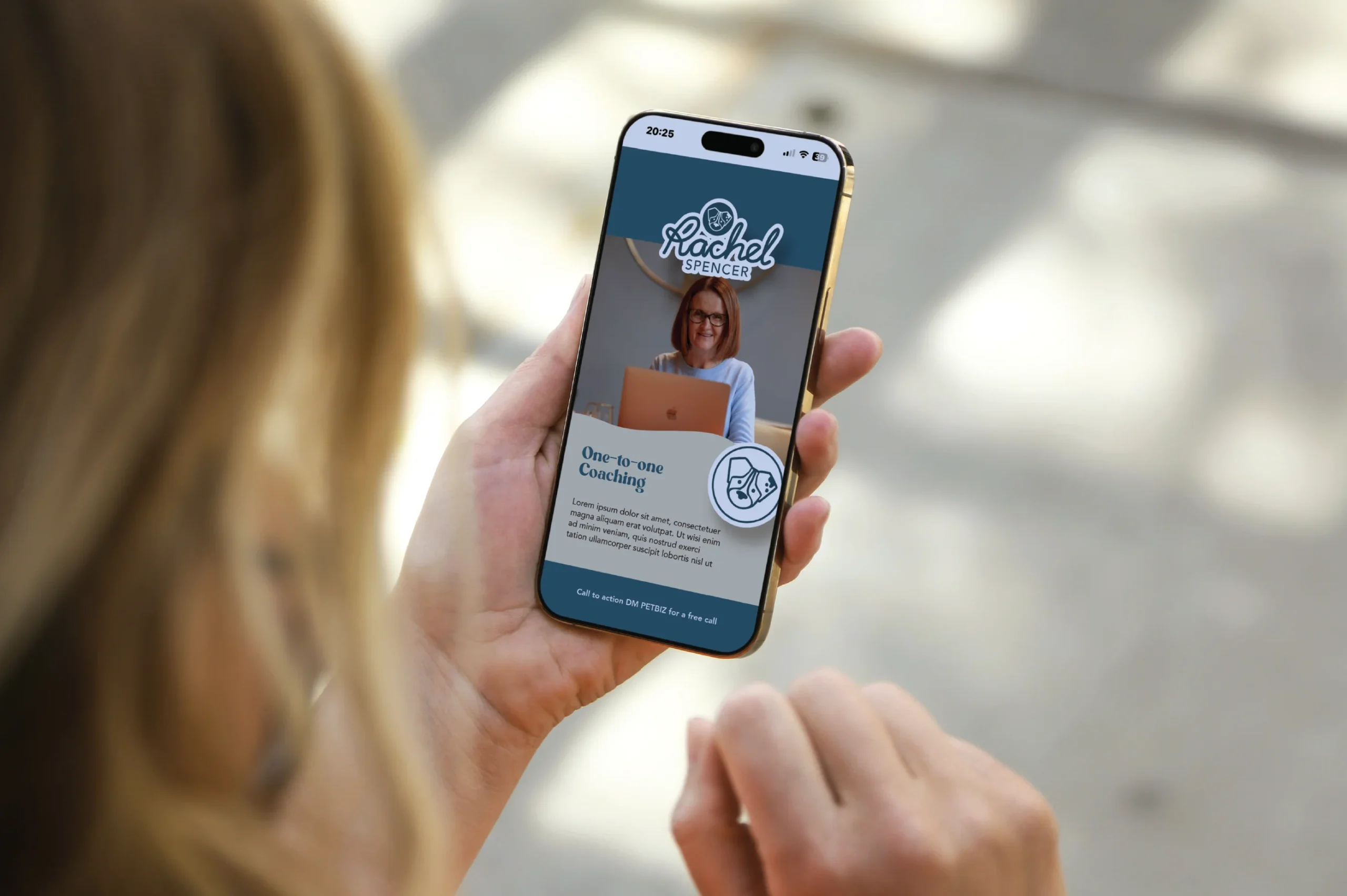 Pet business coach branding mobile friendly layout
