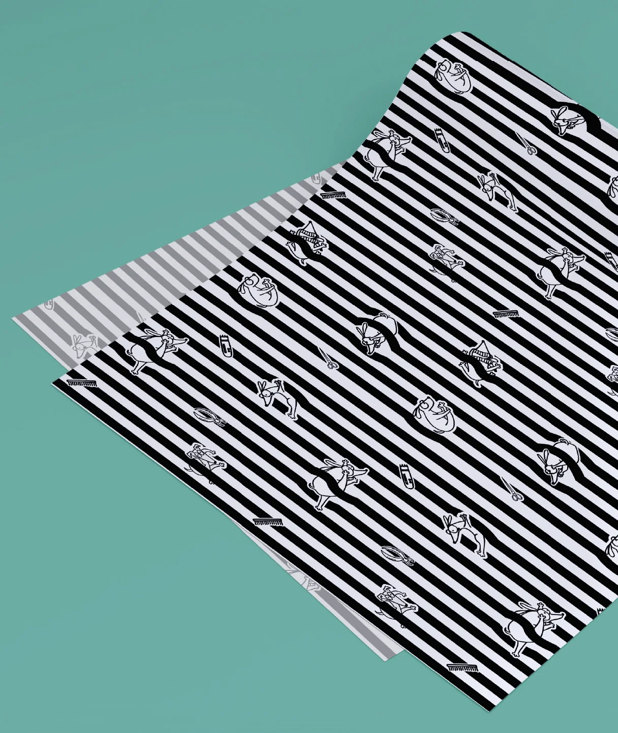 illustrated dog groomer products brand - tissue design