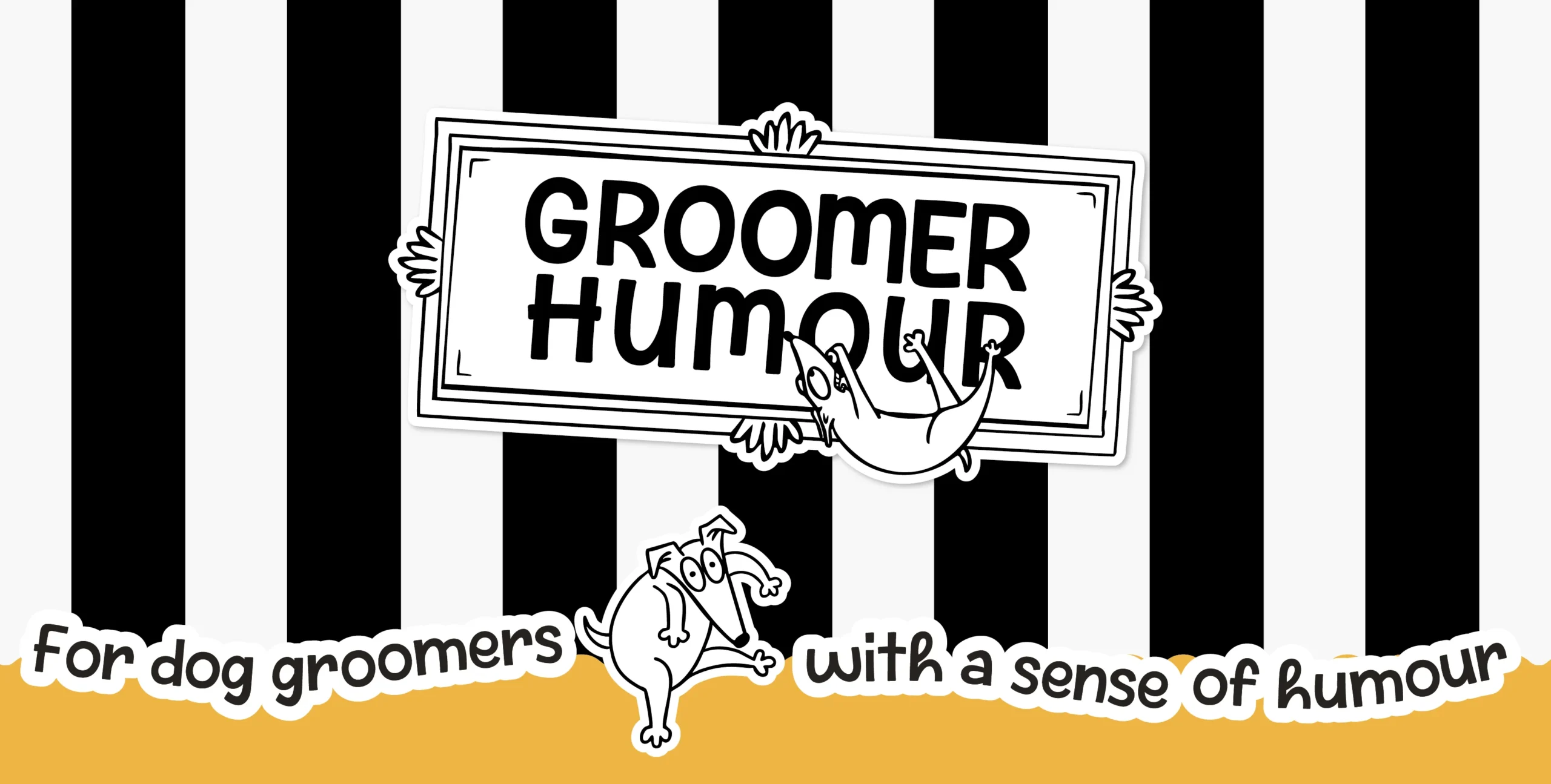 illustrated dog groomer products brand - header