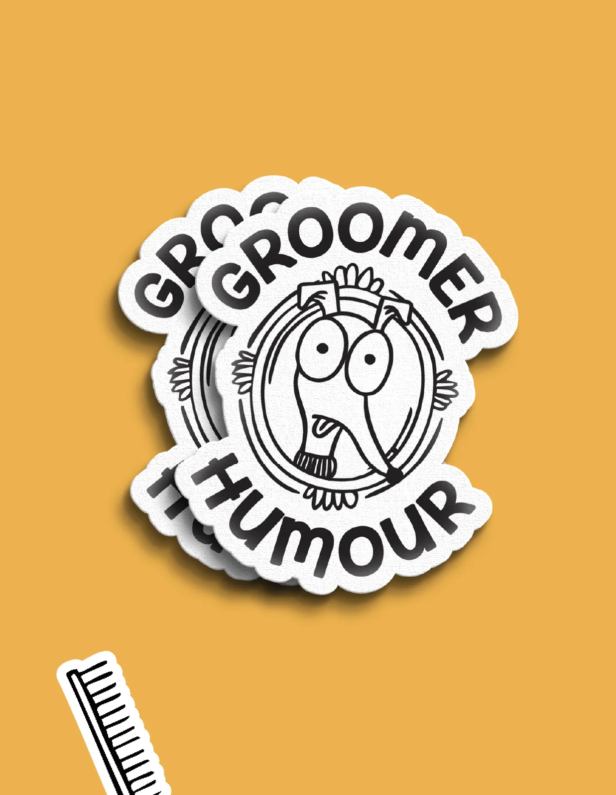 illustrated dog groomer products brand -stickers 2