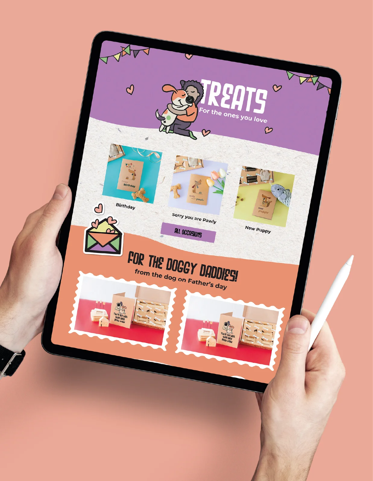 rebranding a pet gifting company web design treats